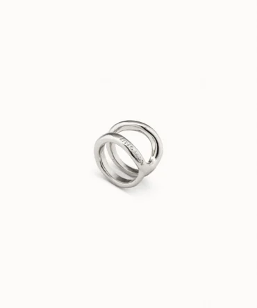 Anillo curvilíneo bañado en plata de ley-12