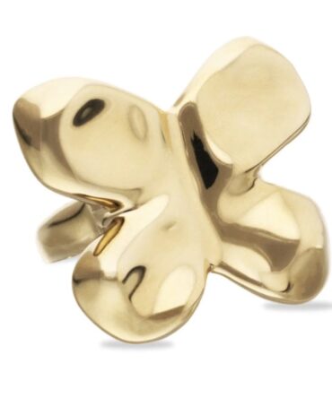18k Gold Alloy Ring with the Shape of a Butterfly