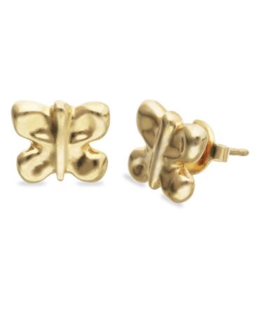 18k Gold Plated Metal Alloy Butterfly Earrings